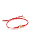 Pulsera de nylon y oso de oro en color rojo Bold Bear^TOUS Clearance