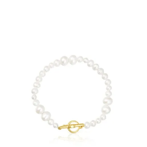 Pulsera de perlas cultivadas con baño de oro 18 kt sobre plata Lure^TOUS Online