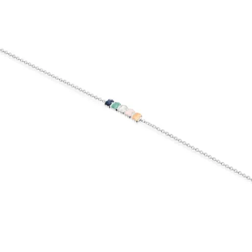 Pulsera de plata con gemas Mini Color^TOUS Best