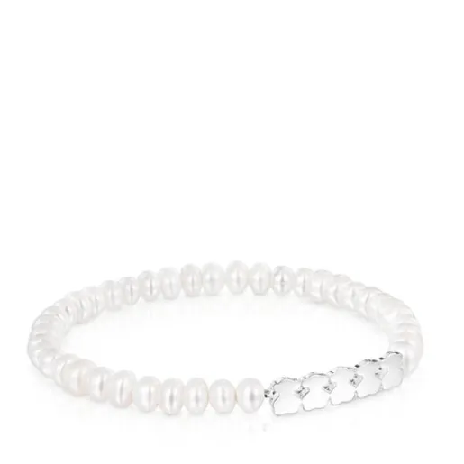 Pulsera de plata y perlas Straight^TOUS Outlet