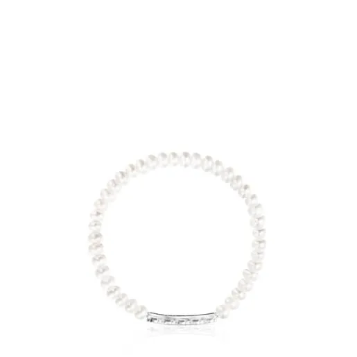 Pulsera de plata y perlas Straight^TOUS Outlet