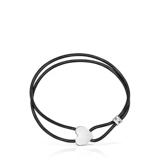 Pulsera elástica negra con corazón de Sweet Dolls^TOUS
