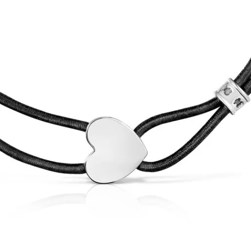 Pulsera elástica negra con corazón de Sweet Dolls^TOUS