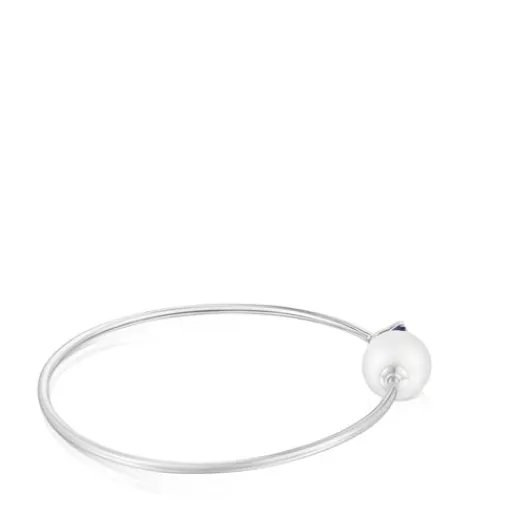 Pulsera esclava de oro blanco, iolita y perla cultivada Ivette^TOUS Online