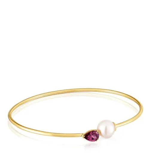 Pulsera esclava de oro, rodolita y perla cultivada Ivette^TOUS New