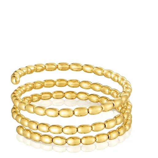 Pulsera esclava espiral con baño de oro 18 kt sobre plata Basics^TOUS Hot