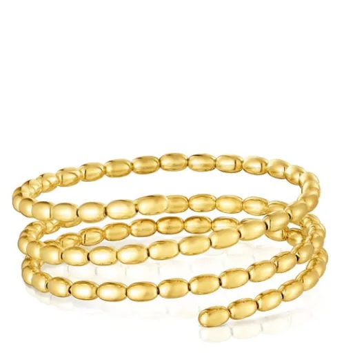 Pulsera esclava espiral con baño de oro 18 kt sobre plata Basics^TOUS Hot
