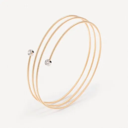 Pulsera espiral de oro con dos diamantes ATELIER^TOUS Clearance