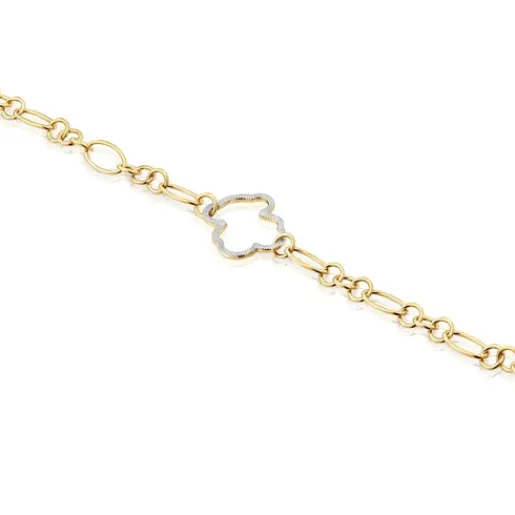 Pulsera oso cadena bicolor New Silueta^TOUS