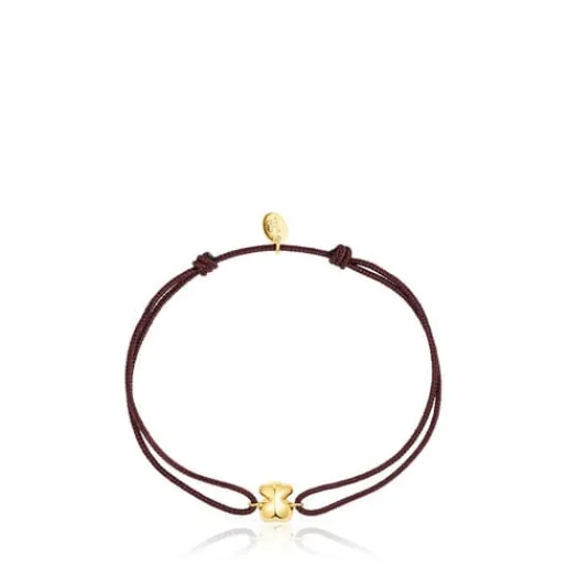 Pulsera oso de y cordón marrón Balloon^TOUS Hot