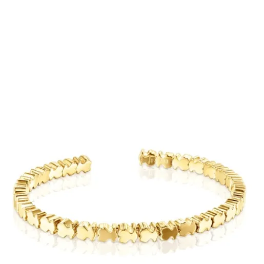 Pulsera osos con baño de oro 18 kt sobre plata Straight^TOUS Discount