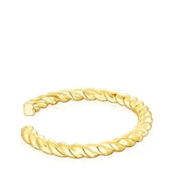 Pulsera rígida con baño de oro 18 kt sobre plata Twisted^TOUS Outlet
