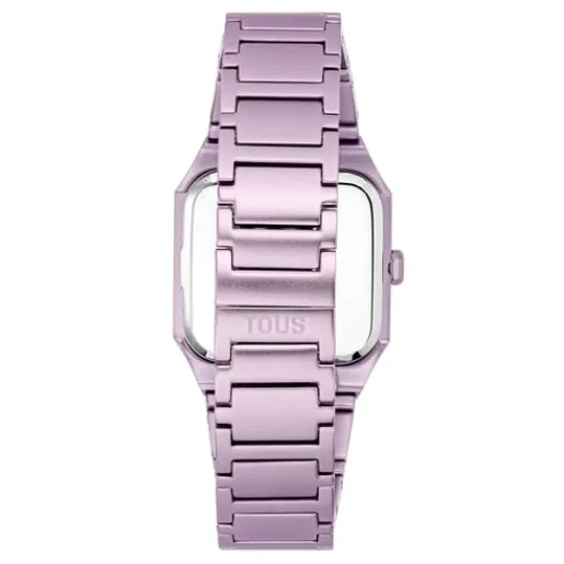 Reloj analógico con brazalete de aluminio rosa Karat Squared^TOUS Best