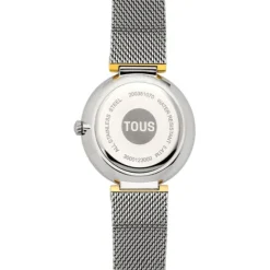 Reloj analógico con brazalete de acero y caja de aluminio en color IPG dorado S-Mesh Mirror^TOUS Clearance