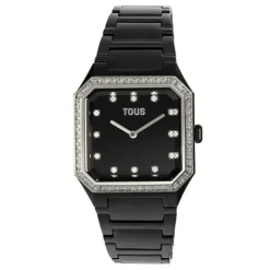 Reloj analógico con brazalete de aluminio negro y zirconias Karat Squared^TOUS Hot