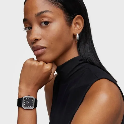 Reloj analógico con brazalete de aluminio negro y zirconias Karat Squared^TOUS Hot