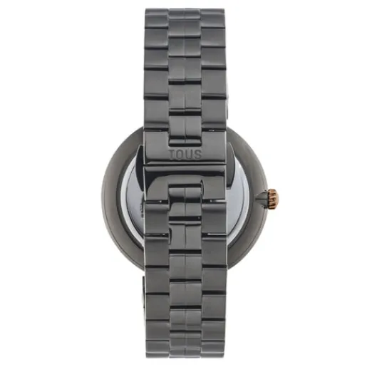 Reloj analógico con brazalete de acero IP gris y acero IPRG rosado S-Band^TOUS New