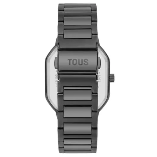 Reloj analógico con brazalete acero IP negro Lit^TOUS Clearance