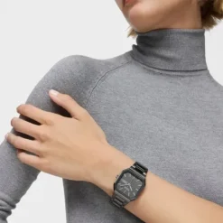 Reloj analógico con brazalete acero IP negro Lit^TOUS Clearance
