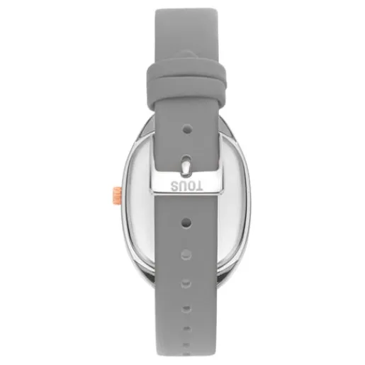 Reloj analógico de acero IPRG rosa con correa de piel gris Heritage^TOUS Clearance