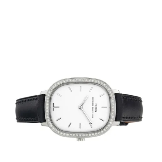 Reloj analógico Heritage con bisel de diamantes y correa de piel negra - Edición especial^TOUS Best
