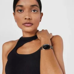 Reloj analógico Heritage de IP rosado/IP negro^TOUS Discount