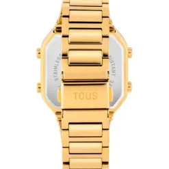 Reloj digital con brazalete de acero IPG dorado y zirconitas D-BEAR^TOUS Online