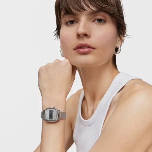 Reloj digital con brazalete de acero D-Logo New^TOUS Best