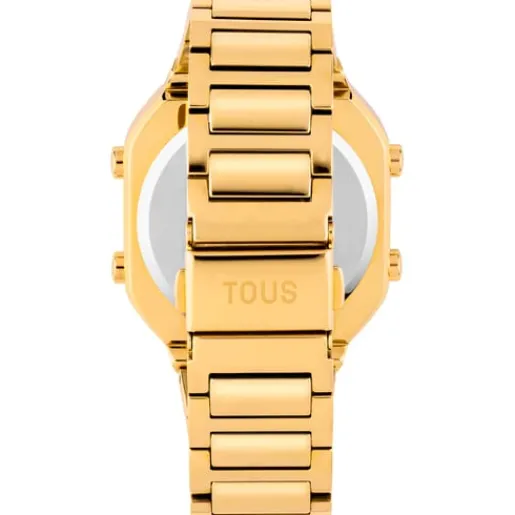 Reloj digital con brazalete de acero IPG dorado y zirconitas D-BEAR^TOUS Outlet