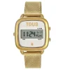 Reloj digital con brazalete de acero IPG dorado D-Logo New^TOUS Best