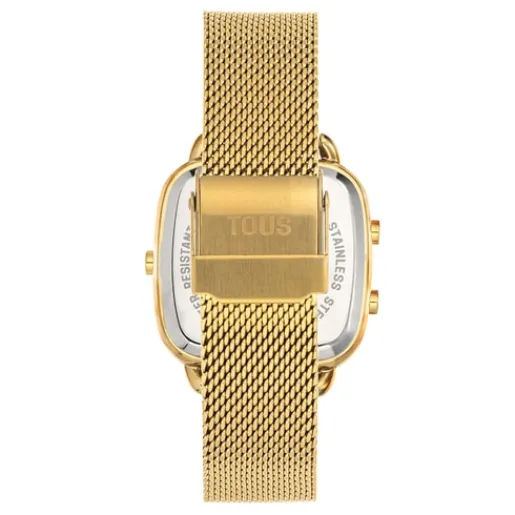 Reloj digital con brazalete de acero IPG dorado D-Logo New^TOUS Best