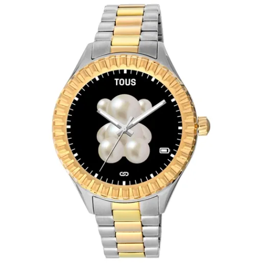 Reloj smartwatch con brazalete de acero y acero IP dorado T-Bear Connect^TOUS Sale