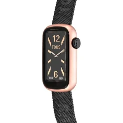 Reloj smartwatch con brazalete de acero IP gris y caja de aluminio en color IPRG rosado T-Band Mesh^TOUS Sale
