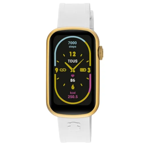 Reloj smartwatch con correa de nylon y correa de silicona blanca T-Band^TOUS Hot