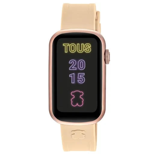 Reloj smartwatch con correa de nylon y correa de silicona rosa palo T-Band^TOUS Best