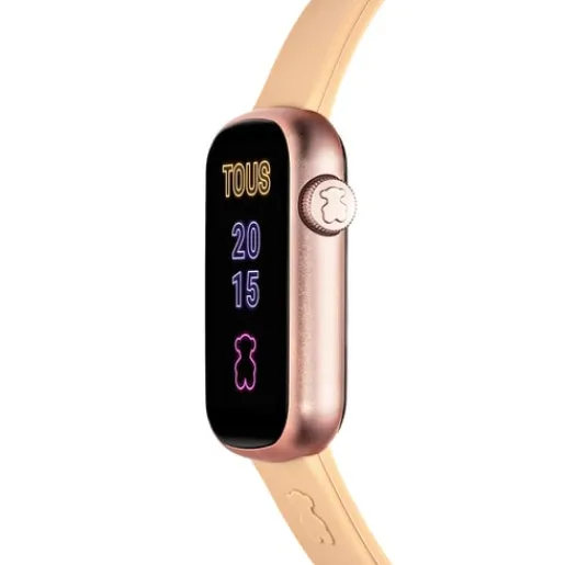 Reloj smartwatch con correa de nylon y correa de silicona rosa palo T-Band^TOUS Best