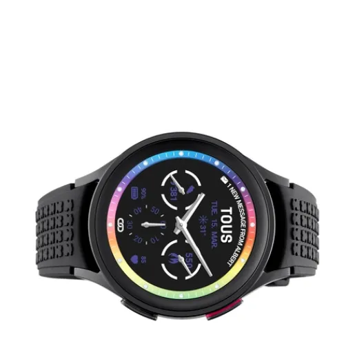 Reloj smartwatch Samsung Galaxy Watch 5 Pro X de Titanio negro con correa de silicona negra^TOUS