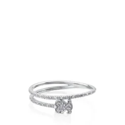 Solitario de oro blanco con diamantes motivo oso Diamonds^TOUS Outlet