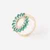 Sortija de oro con diamantes y esmeraldas ATELIER UNIQUE PIECES^TOUS Discount